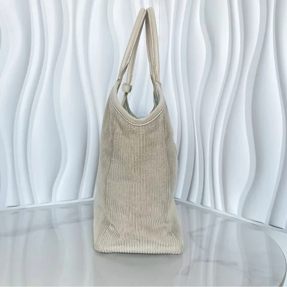 Miu Miu Beige Corduroy Top Handle Tote Bag - Picture 4 of 12